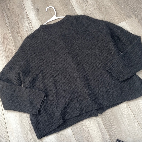 Madewell Bellaire Cardigan Sweater alpaca knit womens Black xsmall minimalist - Picture 5 of 7